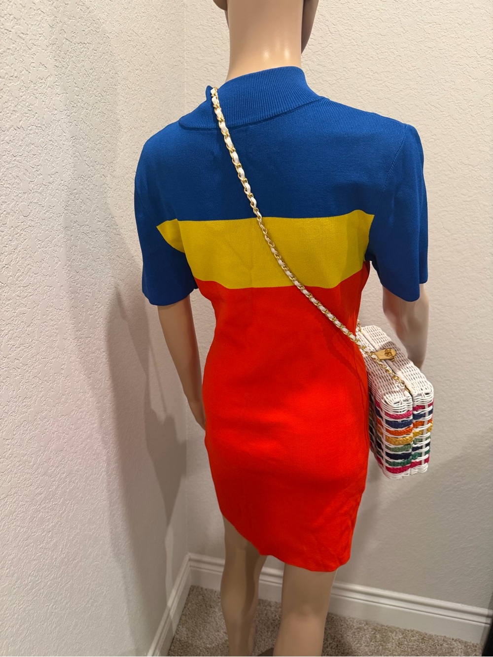 Solace London Woven Multi-Color cotton sweater dress - Picture 3 of 3